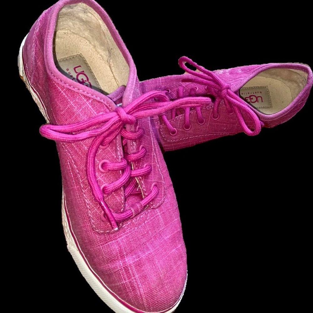 Authentic UGG Pink Fur Tennis Shoes